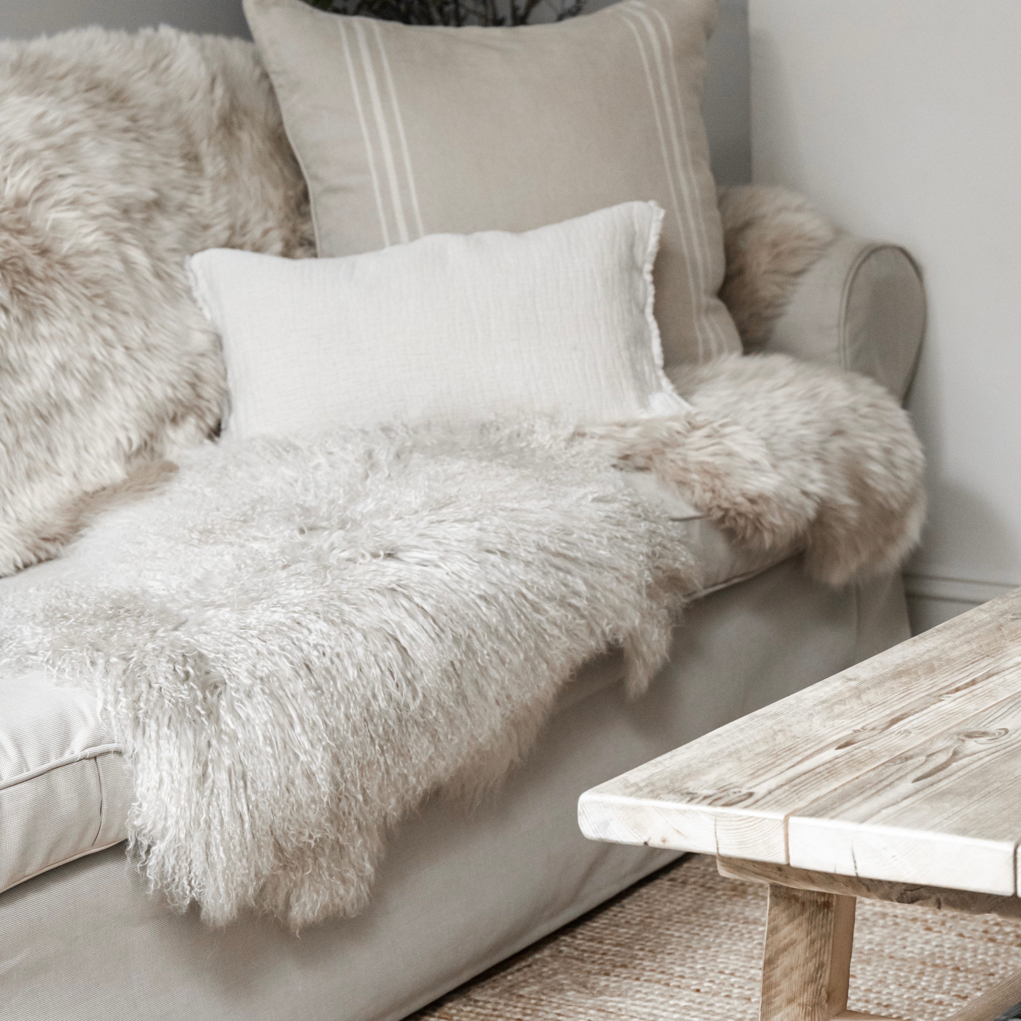 Rarebreed Tibetan Sheepskin in stone